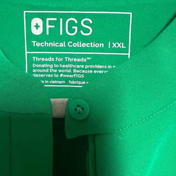 NWOT FIGS Montex Scrub Top Green Womens XXl Indocyanine Green - Picture 4 of 5
